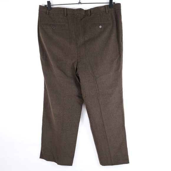 Cuseri Sport Brown Flat Front Dress Pants Men's 36L (36x27) - Picture 5 of 11